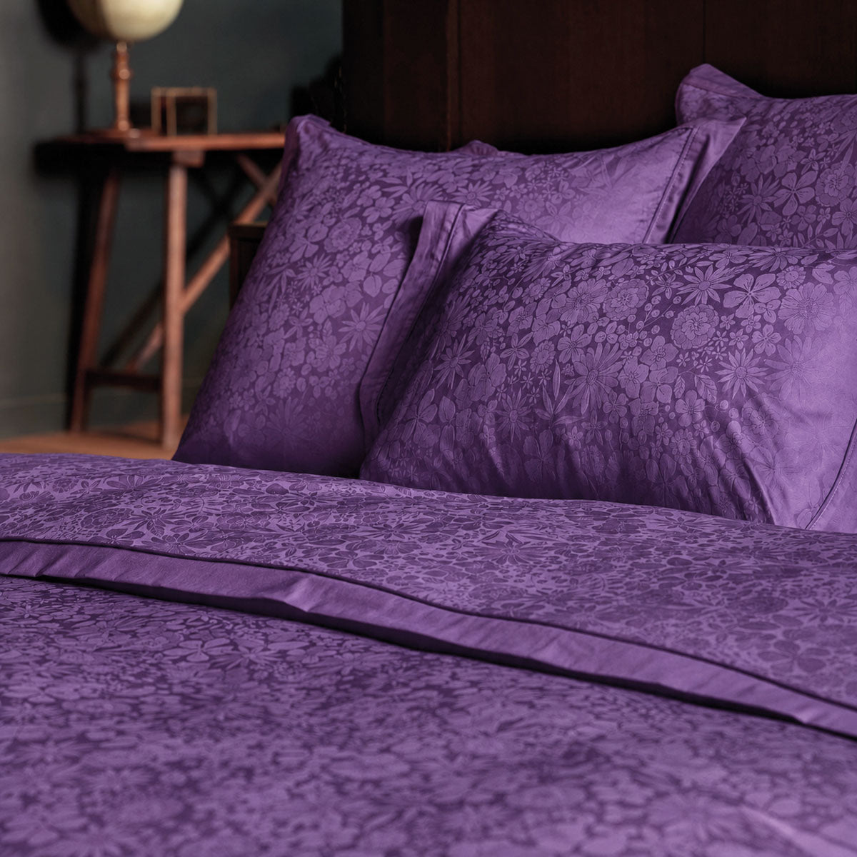 Parure de lit Magnolia - Satin de coton jacquard 120 fils/cm²