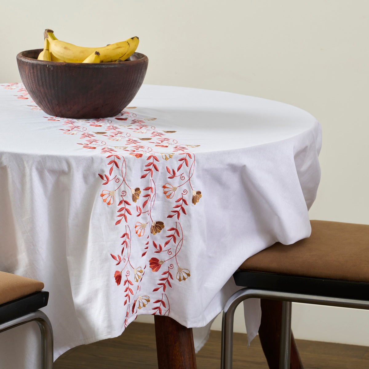 Nappe Floressa - Coton lavé brodé